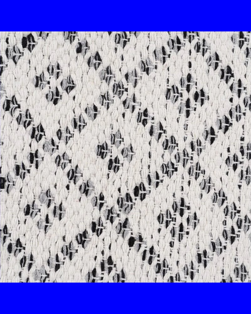 ALFOMBRA GRIS-BLANCO POLIESTER-ALGODÓN 80 X 150 CM