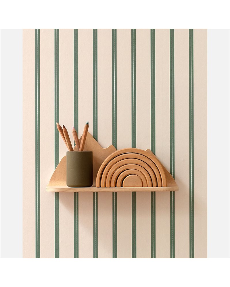 Ribbon Green On Cream