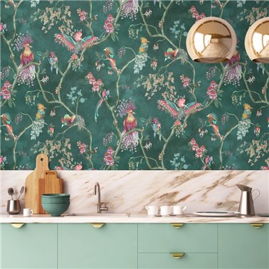 Birds In Paradise Teal...