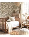 H0780 Eleonore Behang Flowers Dark Green