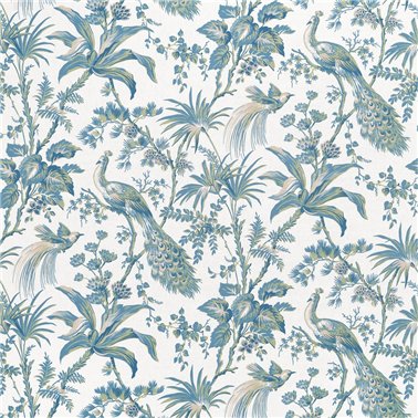 Peacock Toile Blue and Green AF57830