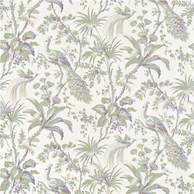 Peacock Toile Green and Plum AF57829