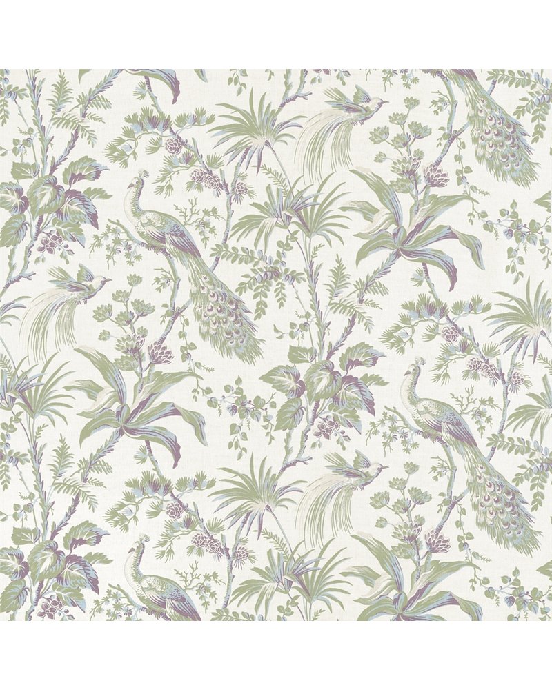 Peacock Toile Green and Plum AF57829