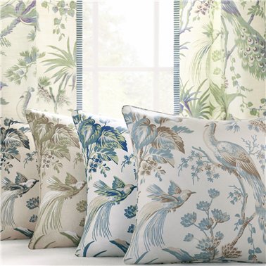 Peacock Toile Green and...