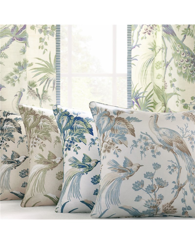 Peacock Toile Green and Plum AF57829