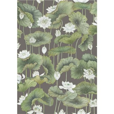 Lity Lotus White On Charcoal 126-9033