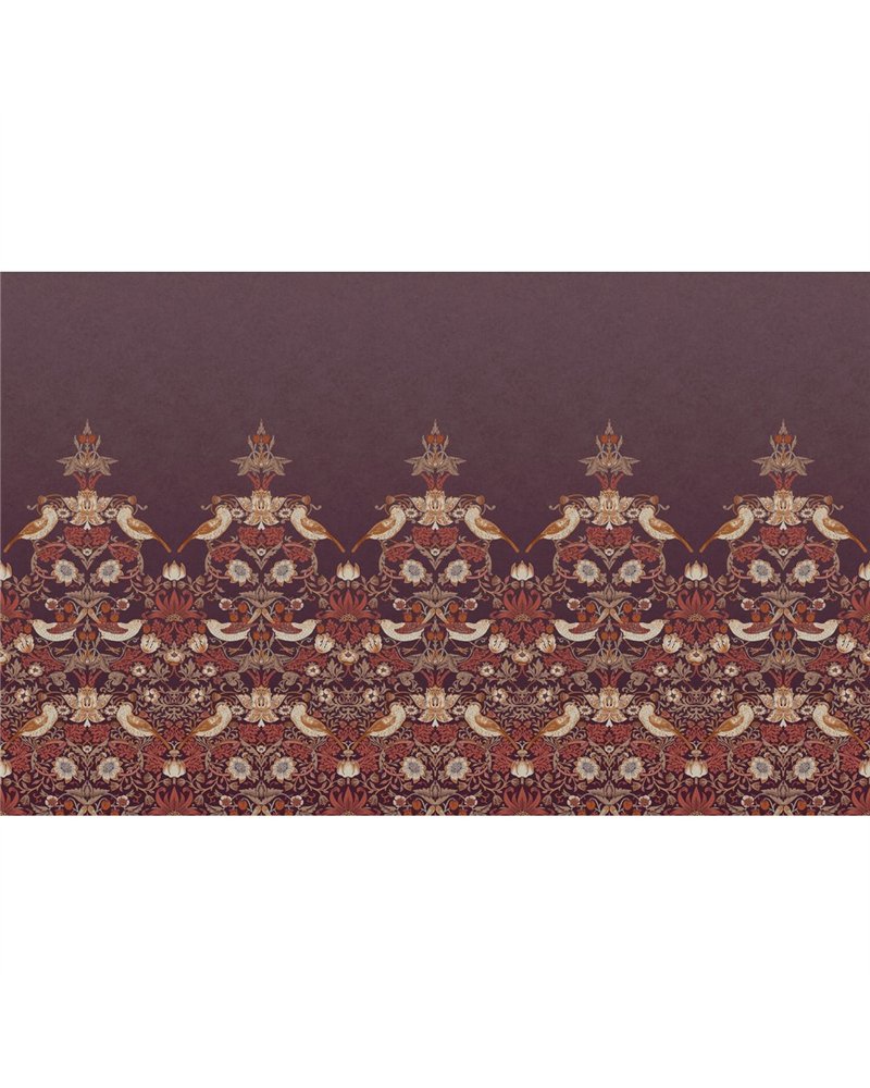 Strawberry Thief Plum Bespoke Mural 125301