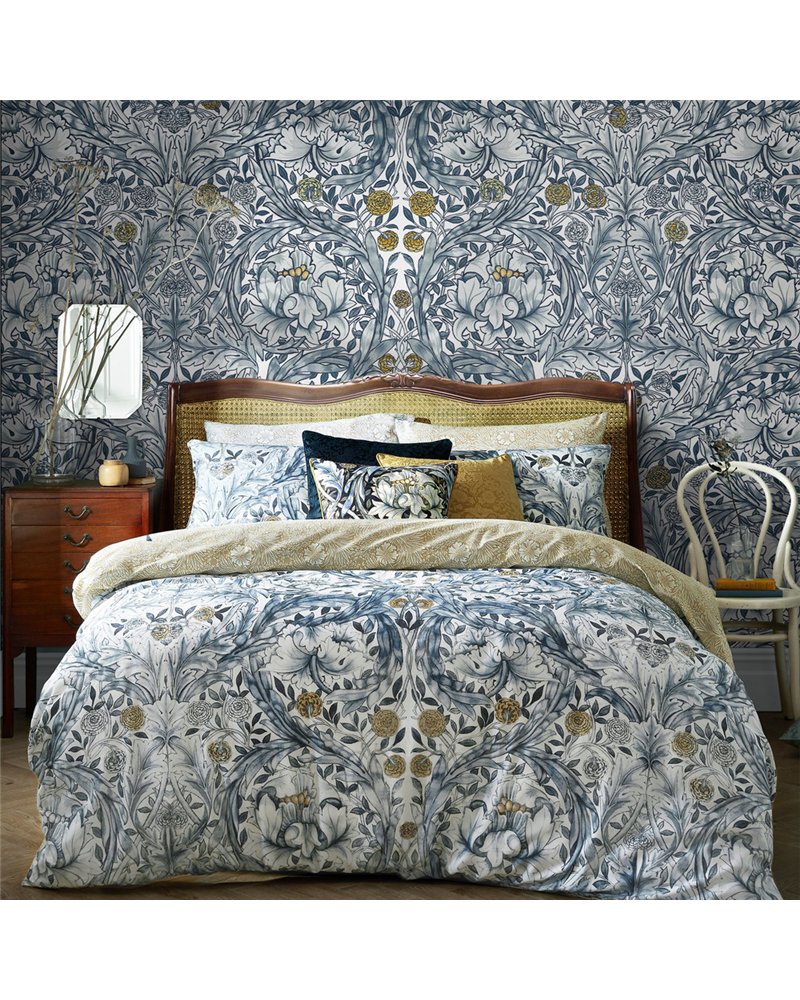 African Marigold Blue Bespoke Mural 125400