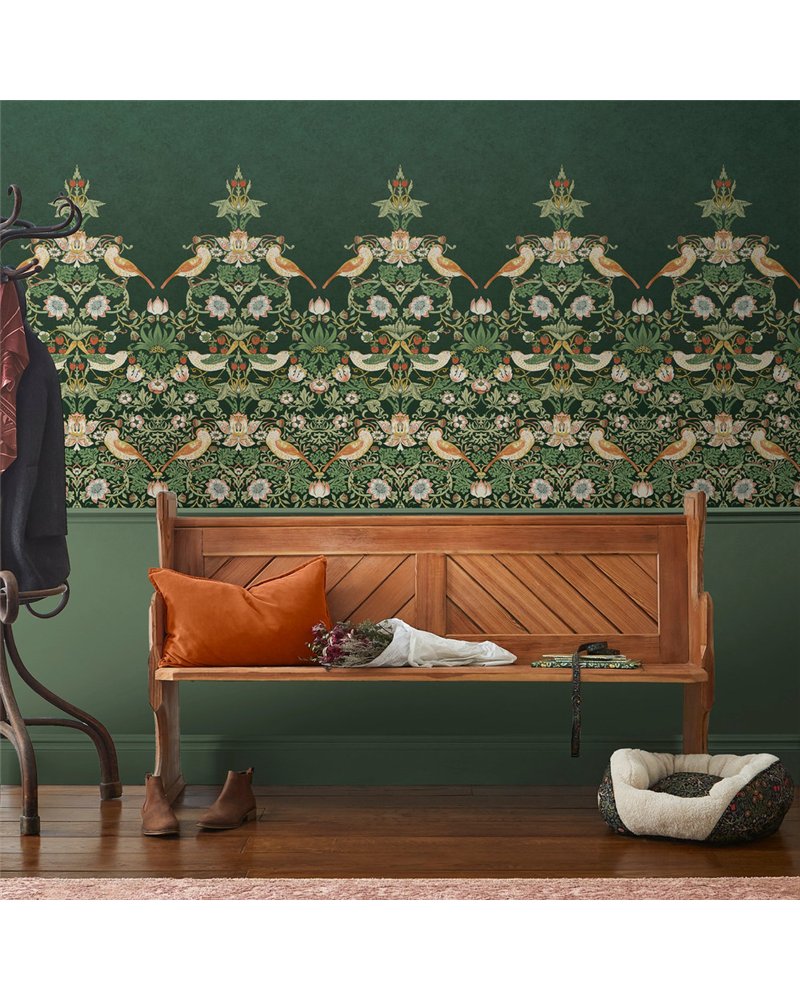 Strawberry Thief Green Bespoke Mural 125310