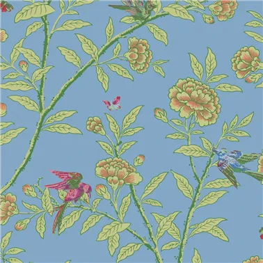 Roseberry With Birds Hyacinth Blue 127-4022