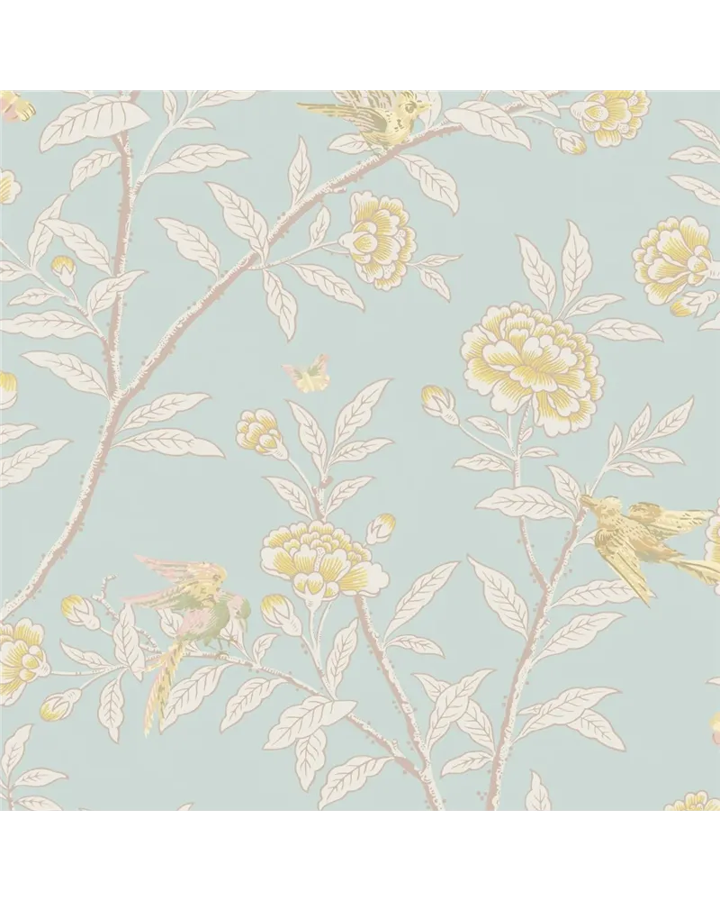 Roseberry With Birds Powder Blue 127-4023