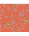 Roseberry With Birds Vermillion 127-4021