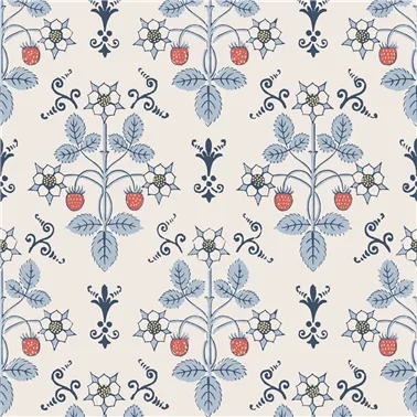 Strawberry China Blue On Cream 127-2010