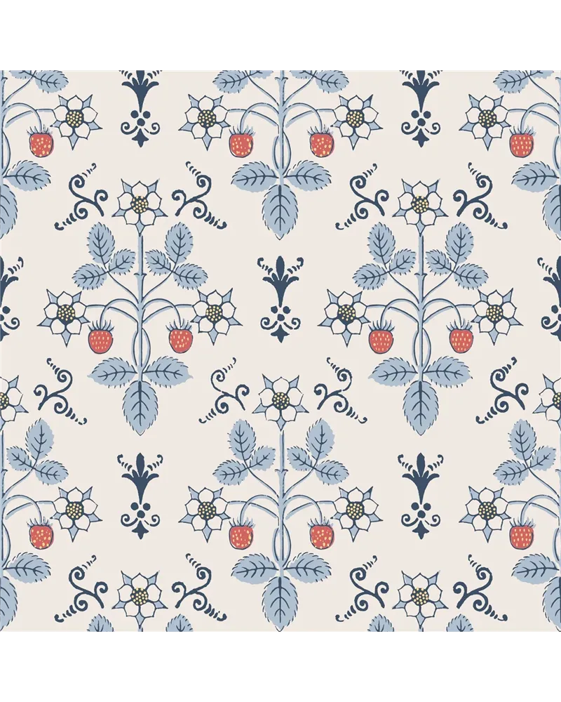 Strawberry China Blue On Cream 127-2010