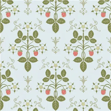 Strawberry Olive On Print Room Blue 127-2009