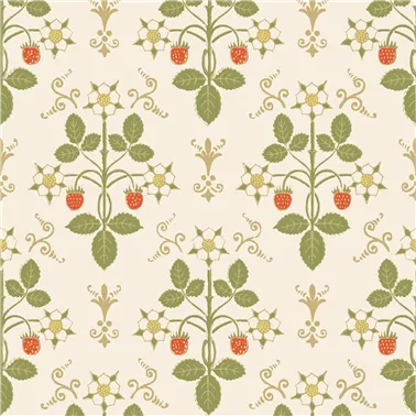 Strawberry Poppy, Spring Green & Metallic Gold On Stone 127-2008