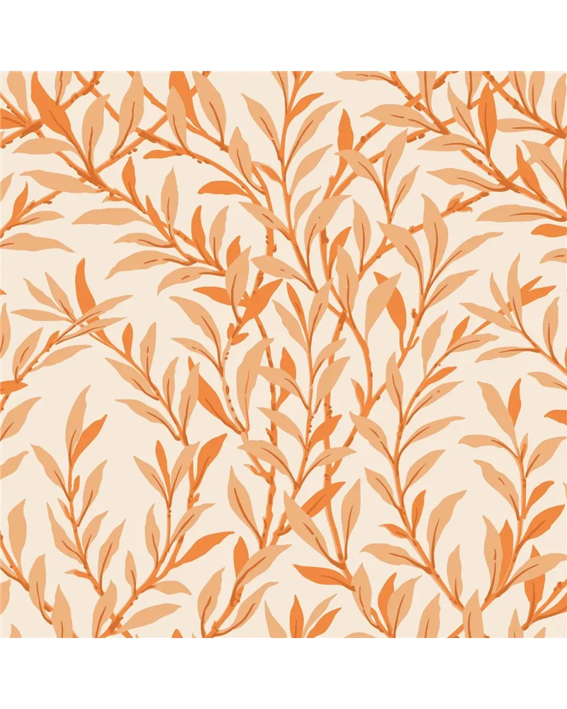 Willow Branch Tangerine On Cream 127-703
