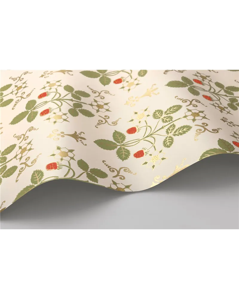 Strawberry Poppy, Spring Green & Metallic Gold On Stone 127-2008