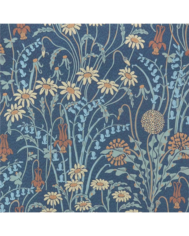 Flower Meadow Prussian Blue 2412-178-01 Flower Meadow Prussian Blue 2412-178-01