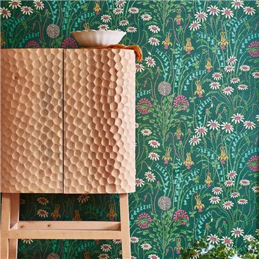 Flower Meadow Forest Green...