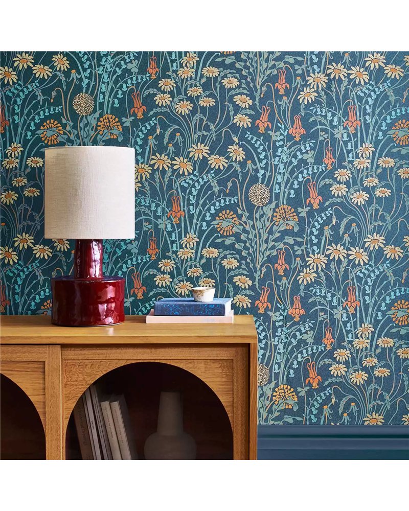 Flower Meadow Prussian Blue 2412-178-01